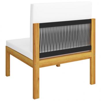 Garten-Mittelsofa mit Auflagen Massivholz Akazie 