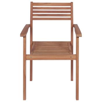 Gartenstühle 2 Stk. mit Hellblauen Kissen Massivholz Teak