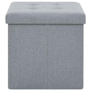 Hocker mit Stauraum 2 Stk. Hellgrau Leinenoptik