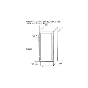 Amica WK 341 115 S Stand-Weintemperierschrank, max. 20 Flaschen, 30 cm breit, unterbaufähig, Ventilator, schwarz