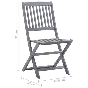 Klappbare Gartenstühle 2 Stk. mit Kissen Massivholz Akazie