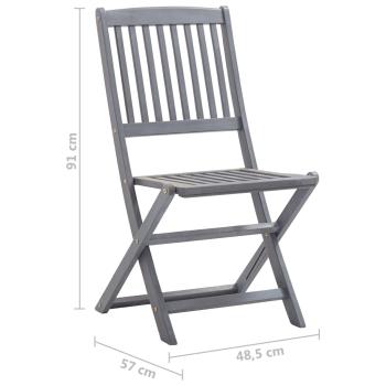 Klappbare Gartenstühle 4 Stk. mit Kissen Massivholz Akazie