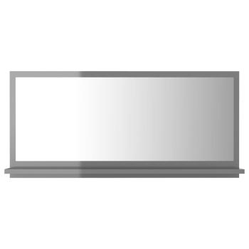 ARDEBO.de - Badspiegel Hochglanz-Grau 80x10,5x37 cm Holzwerkstoff