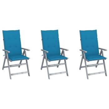 ARDEBO.de - Verstellbare Gartenstühle 3 Stk. mit Auflagen Massivholz Akazie