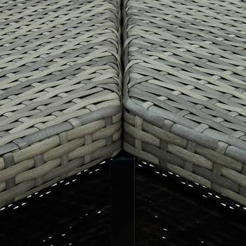 4-tlg. Gartenbar-Set mit Kissen Poly Rattan Grau