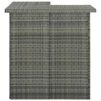 4-tlg. Gartenbar-Set mit Kissen Poly Rattan Grau