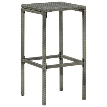4-tlg. Gartenbar-Set mit Kissen Poly Rattan Grau