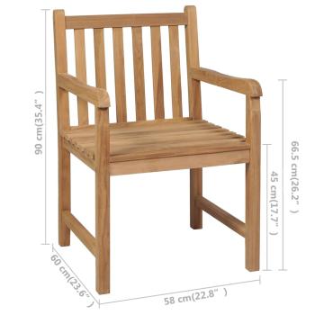 Gartenstühle 2 Stk. mit Hellblauen Kissen Massivholz Teak