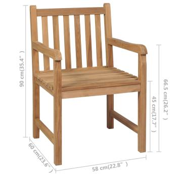 Gartenstühle 2 Stk. mit Taupe Kissen Massivholz Teak