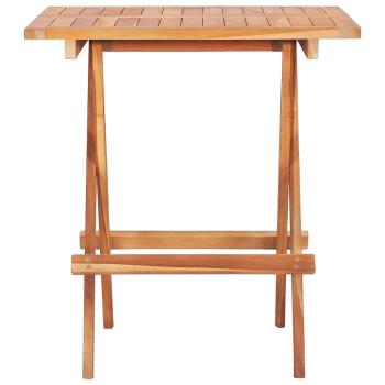 3-tlg. Bistro-Set mit Taupe Kissen Massivholz Teak