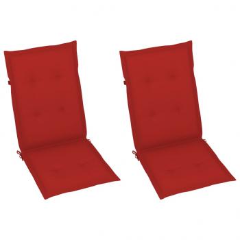 Verstellbare Gartenstühle 2 Stk. mit Auflagen Massivholz Akazie