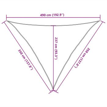 Sonnensegel 160 g/m² Taupe 3,5x3,5x4,9 m HDPE