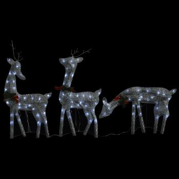 ARDEBO.de - LED-Rentiere Weihnachtsdeko 270x7x90 cm Silbern Kaltweiß