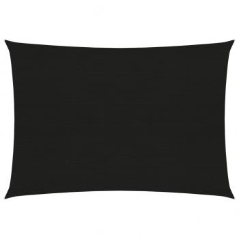 ARDEBO.de - Sonnensegel 160 g/m² Schwarz 3x4,5 m HDPE