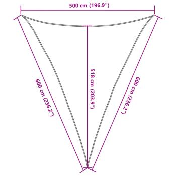 Sonnensegel 160 g/m² Schwarz 5x6x6 m HDPE
