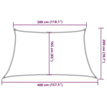 Sonnensegel 160 g/m² Braun 3/4x2 m HDPE