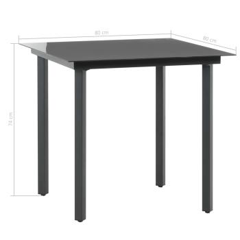 3-tlg. Garten-Essgruppe PVC Rattan Schwarz
