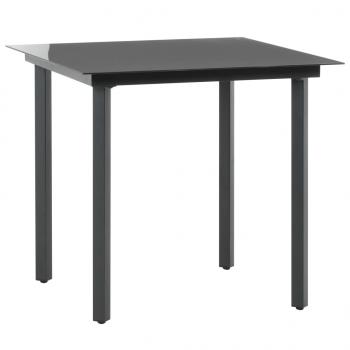 5-tlg. Garten-Essgruppe PVC Rattan Schwarz