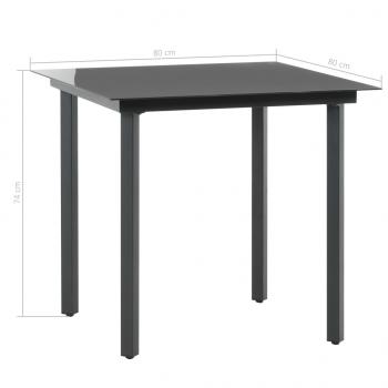 5-tlg. Garten-Essgruppe PVC Rattan Schwarz
