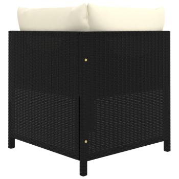 8-tlg. Garten-Lounge-Set mit Kissen Poly Rattan Schwarz