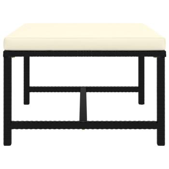 11-tlg. Garten-Lounge-Set mit Kissen Poly Rattan Schwarz