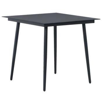 5-tlg. Garten-Essgruppe PVC Rattan Schwarz 