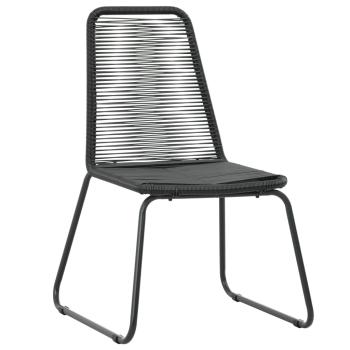 5-tlg. Garten-Essgruppe PVC Rattan Schwarz 
