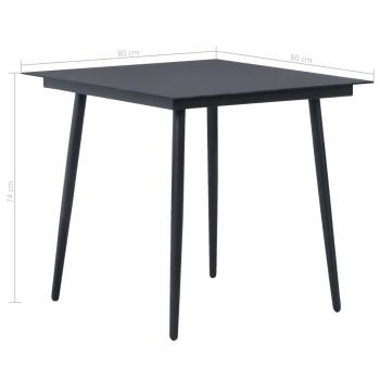 5-tlg. Garten-Essgruppe PVC Rattan Schwarz 