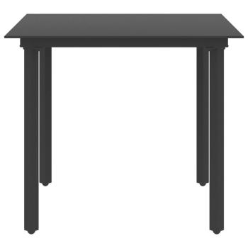 5-tlg. Garten-Essgruppe PVC Rattan Schwarz 