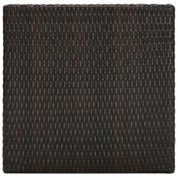 5-tlg. Gartenbar-Set mit Kissen Poly Rattan Braun