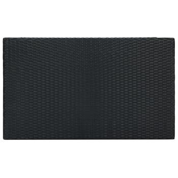 5-tlg. Gartenbar-Set mit Kissen Poly Rattan Schwarz