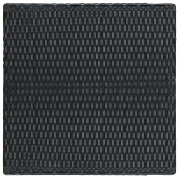 5-tlg. Gartenbar-Set mit Kissen Poly Rattan Schwarz
