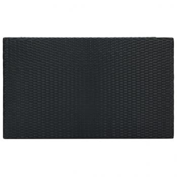 5-tlg. Gartenbar-Set mit Kissen Poly Rattan Schwarz