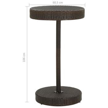 3-tlg. Gartenbar-Set Poly Rattan Braun