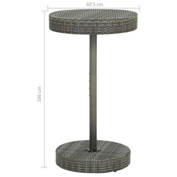 3-tlg. Gartenbar-Set Poly Rattan Grau