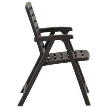 ARDEBO.de - Gartenstühle 2 Stk. Kunststoff Anthrazit