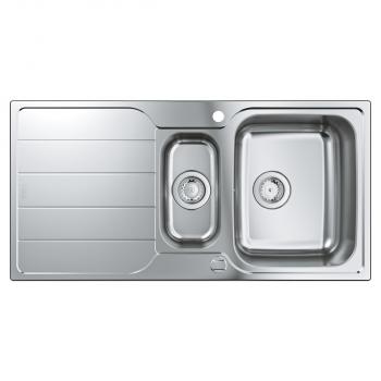 GROHE K500 Edelstahlspüle mit Abtropffläche, 1000x500mm, reversibel, 1,5 Becken, Edelstahl (31572SD1)