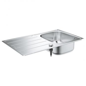 ARDEBO.de GROHE K200 Edelstahlspüle mit Abtropffläche, reversibel, 86x50mm, Edelstahl (31552SD1)
