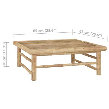 9-tlg. Garten-Lounge-Set mit Dunkelgrauen Kissen Bambus