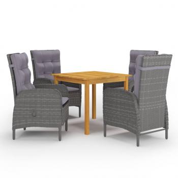 ARDEBO.de - 5-tlg. Garten-Essgruppe Grau