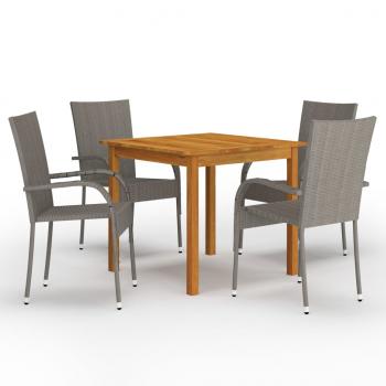 ARDEBO.de - 5-tlg. Garten-Essgruppe Grau