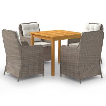 ARDEBO.de - 5-tlg. Garten-Essgruppe Braun