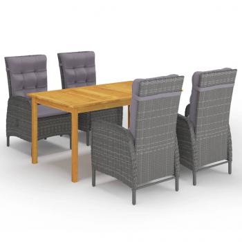 ARDEBO.de - 5-tlg. Garten-Essgruppe Grau