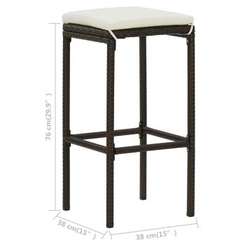9-tlg. Gartenbar-Set mit Kissen Braun