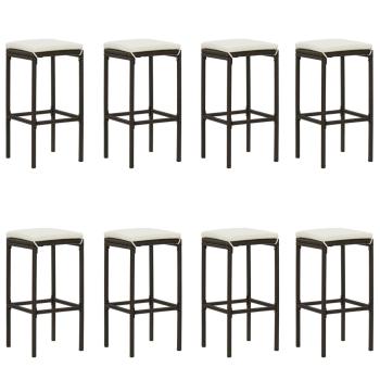 9-tlg. Gartenbar-Set mit Kissen Braun