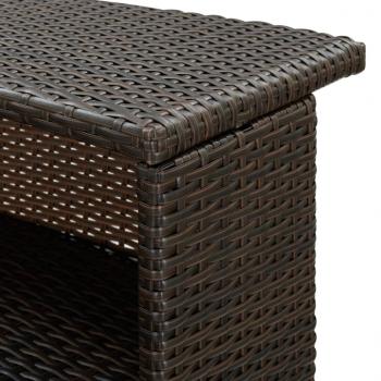 Garten-Bartisch Braun 120x55x110 cm Poly Rattan 