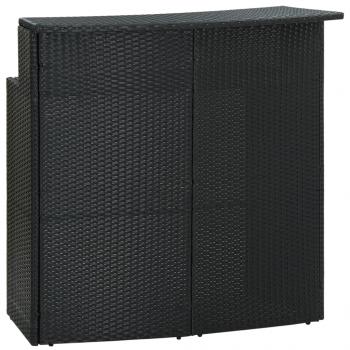 ARDEBO.de - Garten-Bartisch Schwarz 120x55x110 cm Poly Rattan 