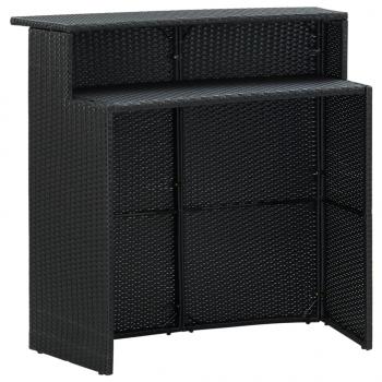 Garten-Bartisch Schwarz 120x55x110 cm Poly Rattan 