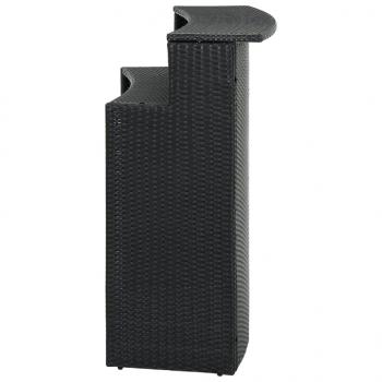 Garten-Bartisch Schwarz 120x55x110 cm Poly Rattan 