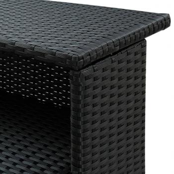 Garten-Bartisch Schwarz 120x55x110 cm Poly Rattan 